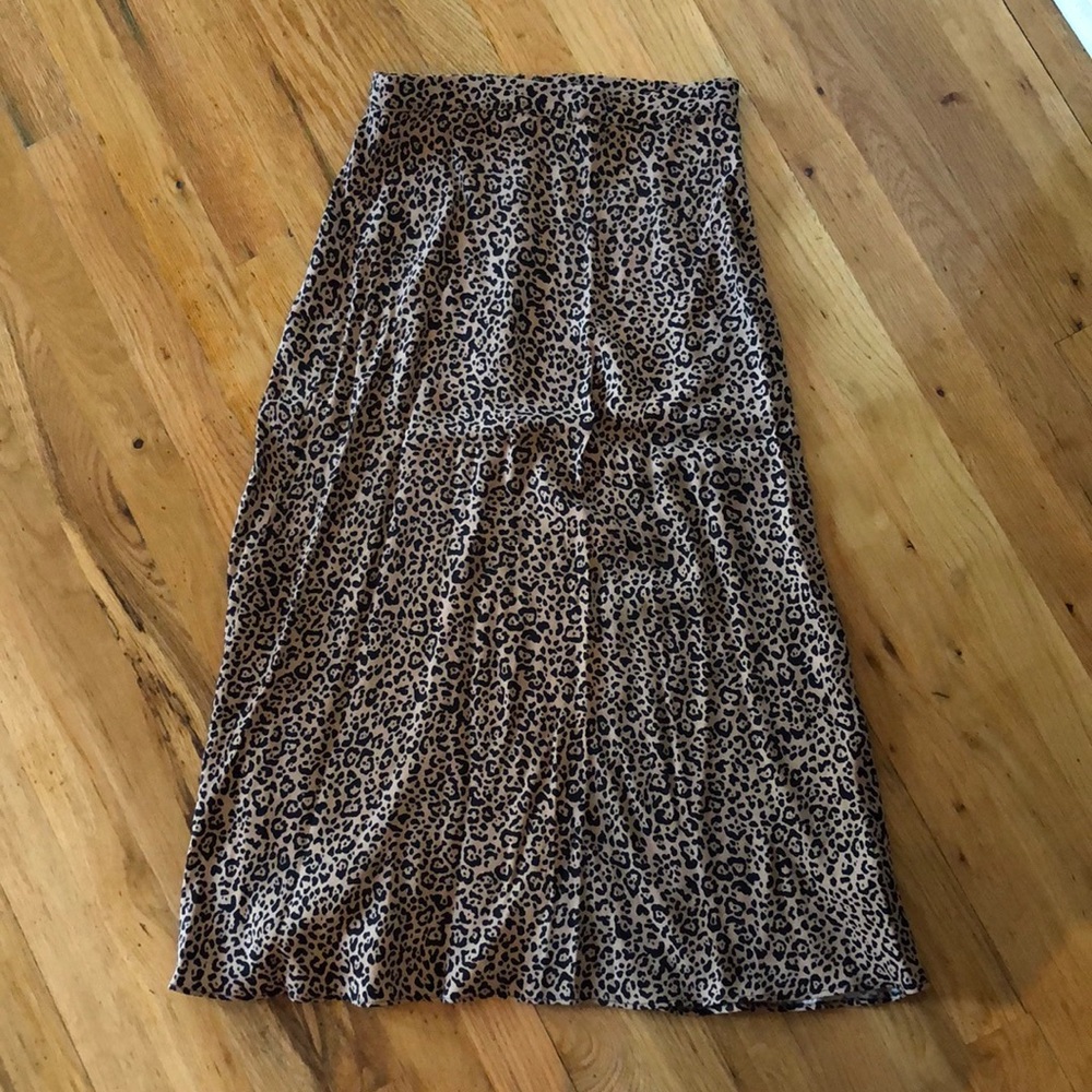 Reformation leopard print midi skirt